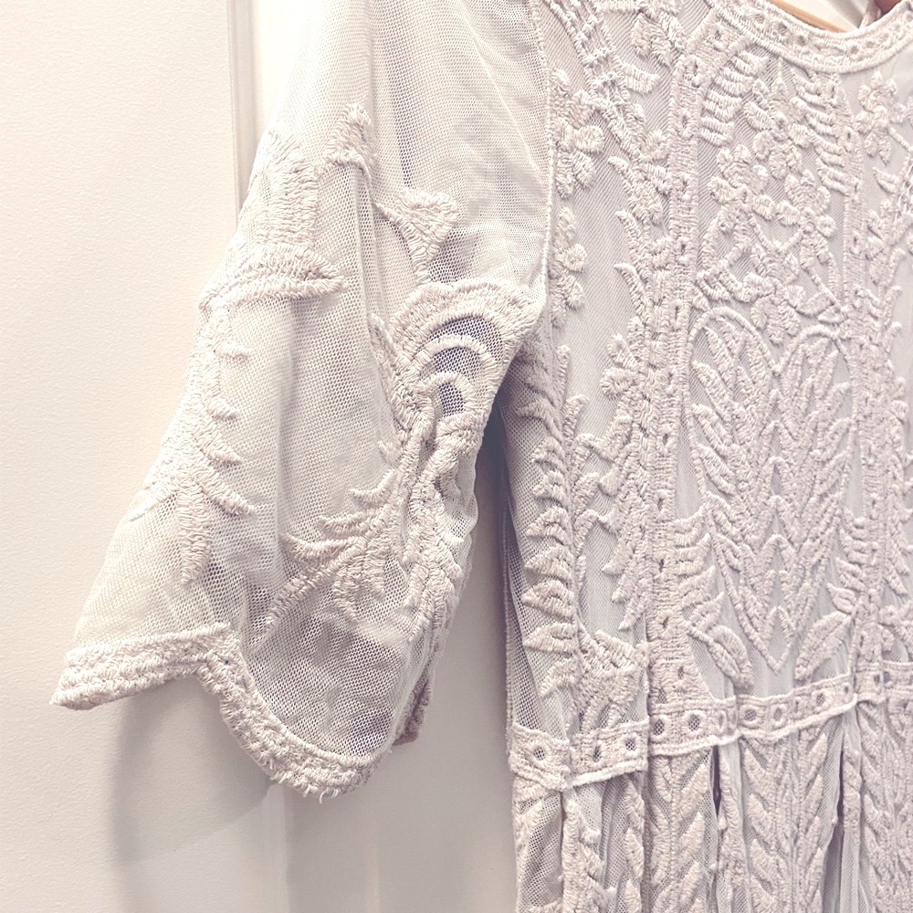 Silver Lace Maxi Dress
